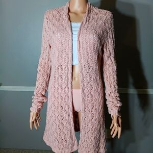 Size medium open front pink Cardigan